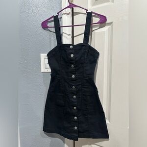 H&M Black Mini Dress with Button-Down Front